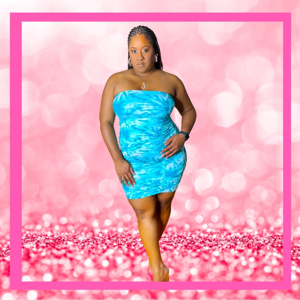 Blue Strapless Dress